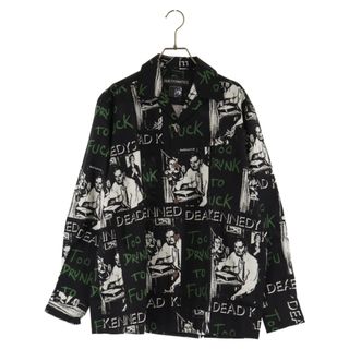 ワコマリア(WACKO MARIA)のWACKO MARIA ワコマリア 23AW DEAD KENNEDYS HAWAIIAN SHIRT L/S TYPE 2 デッドケネディーズ 総柄 オープンカラー 長袖ハワイアンシャツ DEADKENNEDYS-WM-HI02 ブラック(シャツ)