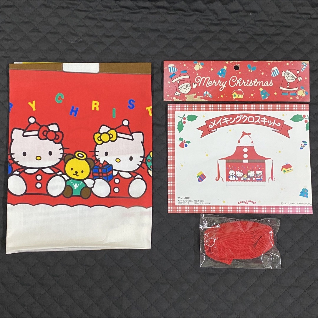 【1990年製】ハローキティ◆エプロン◆5セット　ミミィ　ハンドメイド　Xmas エンタメ/ホビーのおもちゃ/ぬいぐるみ(キャラクターグッズ)の商品写真