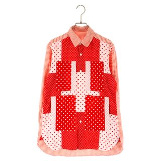 コムデギャルソン(COMME des GARCONS)のCOMME des GARCONS コムデギャルソン ドット柄 コットン長袖シャツ レッド/ホワイト EH-B009(シャツ)