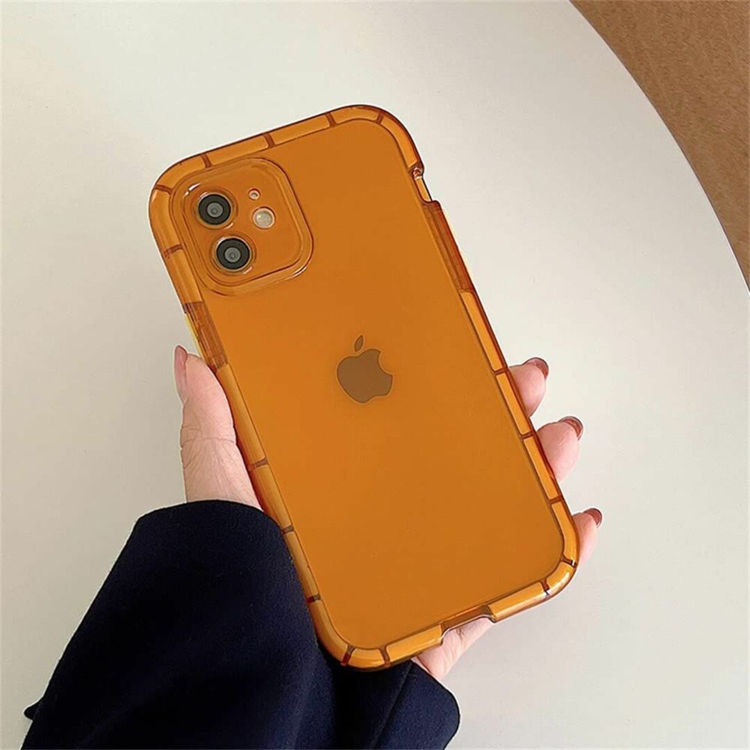 【色: オレンジ】QLTYPRI iPhone 12 用 ケース クリア TPU スマホ/家電/カメラのスマホアクセサリー(その他)の商品写真