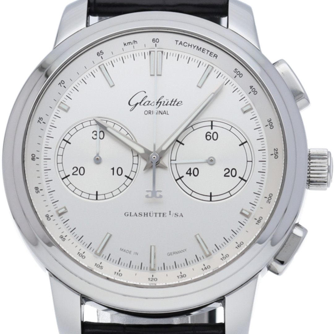 Glashutte Original(グラスヒュッテオリジナル)のグラスヒュッテ・オリジナル セネタ クロノグラフ ウォッチ XL 44mm Senator Chronograph XL 1-39-34-21-42-04 箱 保証書 SS/革 メンズ時計 シルバー 仕上げ済 美品 【中古】 メンズの時計(その他)の商品写真