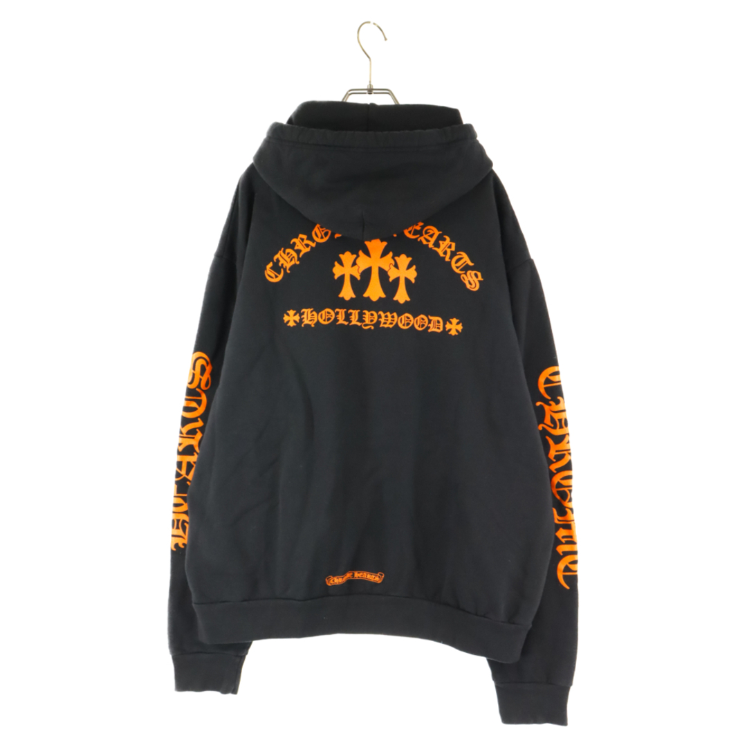 CHROME HEARTS クロムハーツ Orange Cemetery Cross Pullover Hoodie オレンジセメタリークロス プルオーバーパーカー フーディー ブラック/オレンジ60センチ袖丈