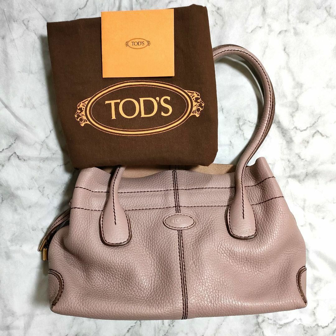 TOD'S(トッズ)の希少　トッズ　TOD'S　レザー　ハンドバック　モーブルピンク　レディース レディースのバッグ(ハンドバッグ)の商品写真