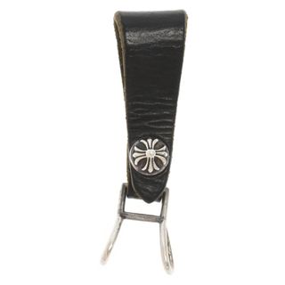 クロムハーツ(Chrome Hearts)のCHROME HEARTS クロムハーツ BELT LOOP/ベルトループ クロスボールボタンレザーベルトループ ブラック(その他)