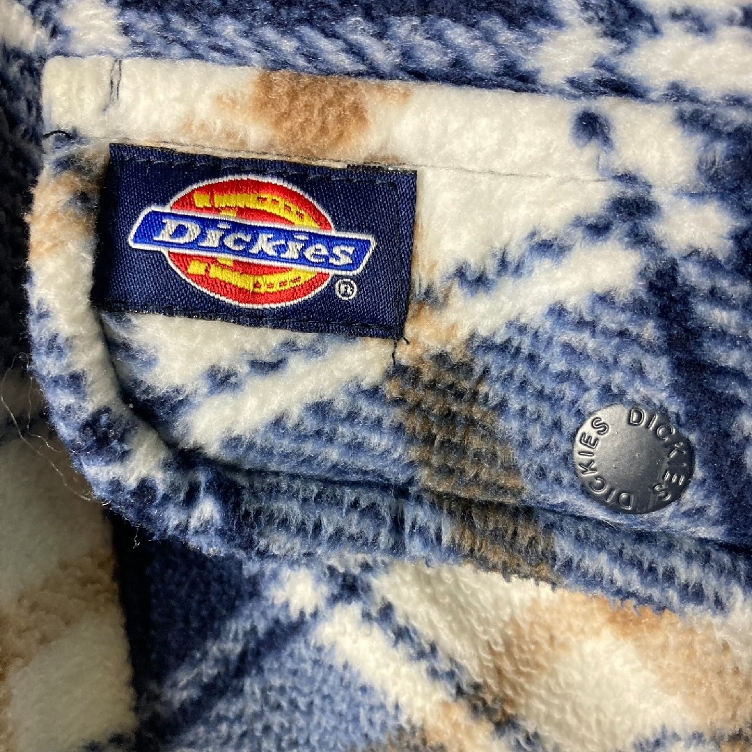 Dickies(ディッキーズ)のディッキーズ 中綿 フリース シャツジャケット ホワイト ブルー アメリカ古着 メンズのジャケット/アウター(その他)の商品写真