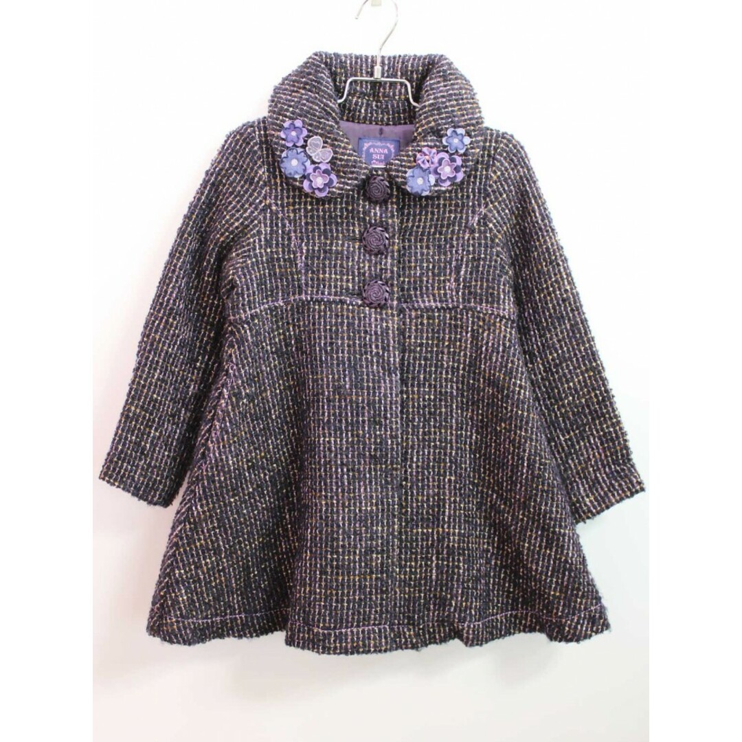 【冬物 新入荷!】◇アナスイミニ/ANNA SUI mini◇110cm コート 濃紺×紫子供服 キッズ kids 女の子 冬 221132キッズ服女の子用(90cm~)