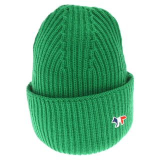 メゾンキツネ(MAISON KITSUNE')のMAISON KITSUNE メゾンキツネ TRICOLOR FOX BEANIE フォックスパッチニットキャップ ニット帽 DU06120KT1022 グリーン(ニット帽/ビーニー)