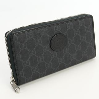 グッチ(Gucci)のGUCCI グッチ ジップアラウンドウォレット インターロッキングG 673003 92TCN 1000 長財布ラウンドファスナー PVC【中古】 メンズ(長財布)