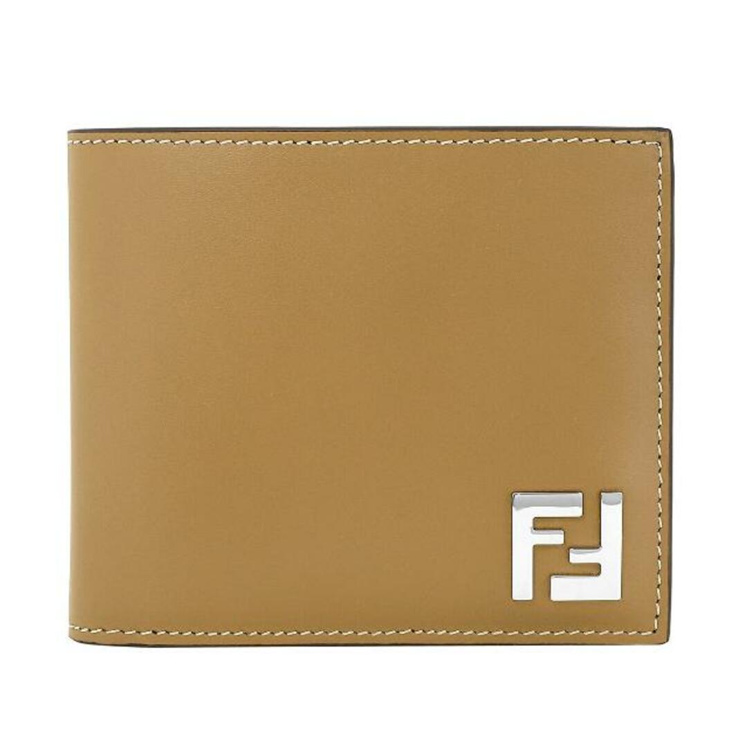 新品 フェンディ FENDI 2つ折り財布 FF スクエアード サンド/タバコモレスコ/パラディオ約H95×W11×D2本体重量