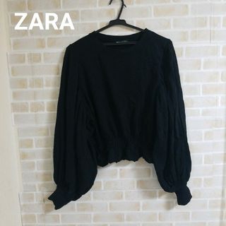 ザラ(ZARA)の【本日削除/最終値下】ZARA ショート丈ボリュームスリーブトップス(カットソー(長袖/七分))