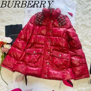 バーバリーブルーレーベル(BURBERRY BLUE LABEL)の【良品】BURBERRY BLUE LABEL ダウンコート レッド 38(ダウンコート)