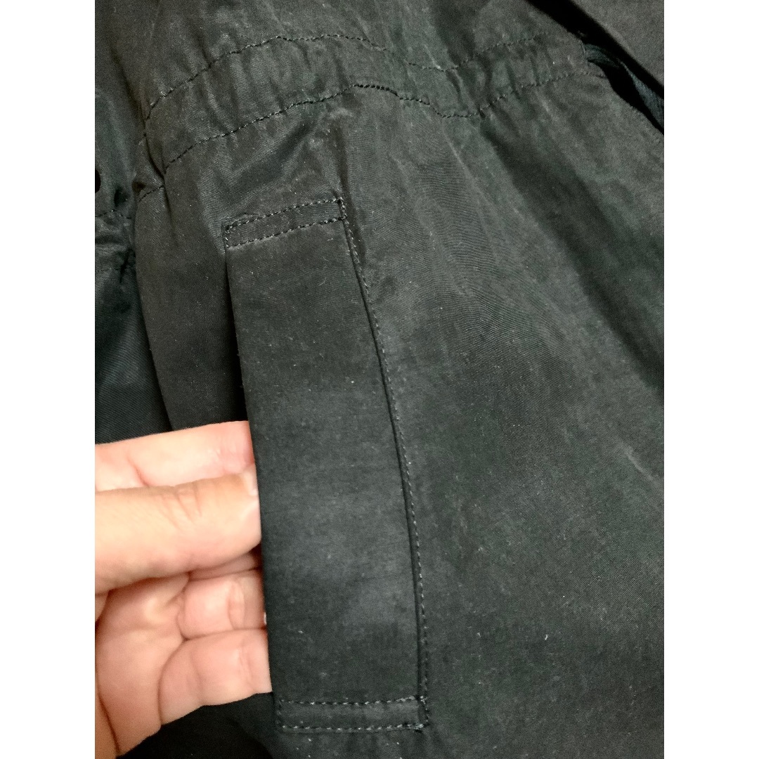 antiqua(アンティカ)のアンティカ　スプリングコート　ガウン　　ブラック　フード　オーバーサイズ レディースのジャケット/アウター(スプリングコート)の商品写真