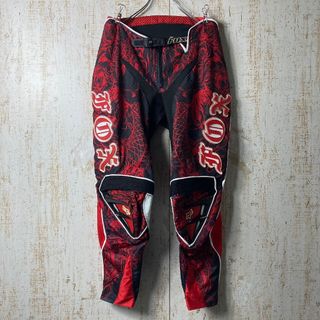 フォックス レーシング オフロード モトクロス ライダー パンツ 32 レッド(モトクロス用品)