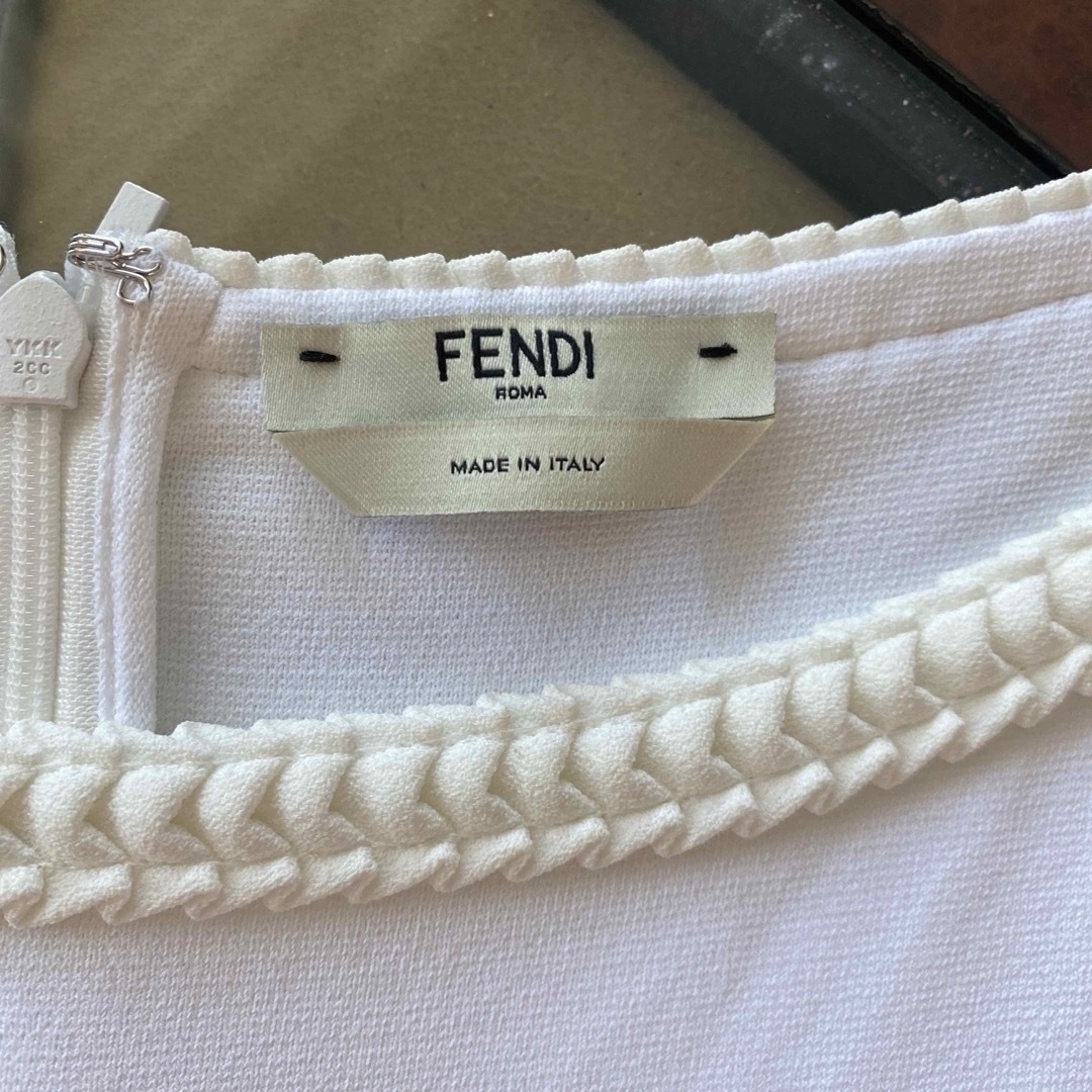 FENDI フェンディ 高級 膝丈ワンピース フォーマル ホワイト 40 M