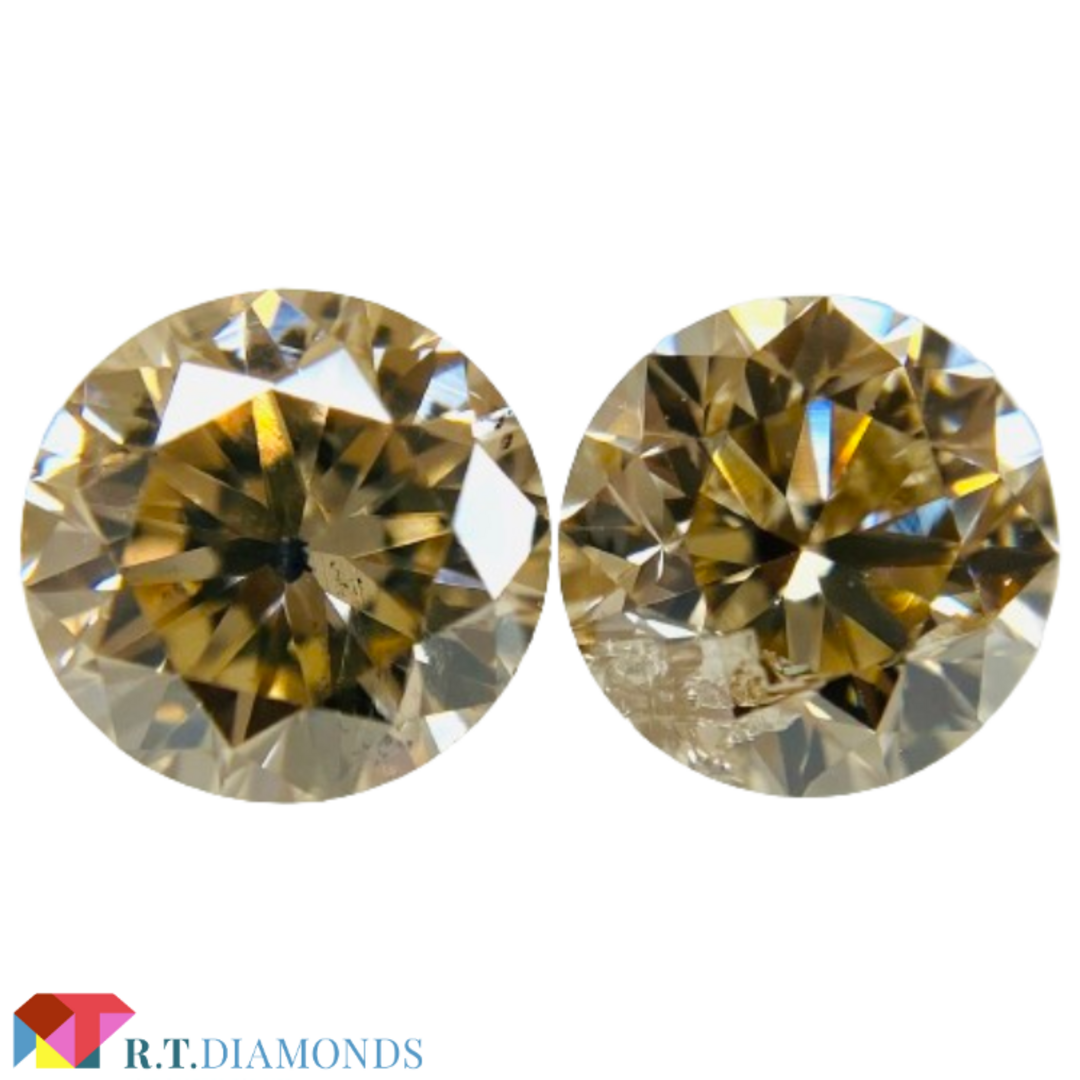 FANCY LIGHT BROWN 1.107ct/1.145ct RD レディースのアクセサリー(その他)の商品写真