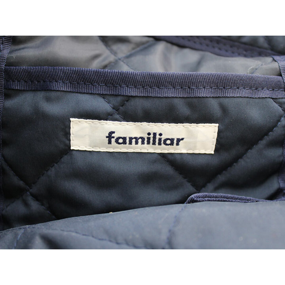 familiar(ファミリア)の【秋冬物 新入荷!】▲ファミリア/familiar▲キルティングバッグ/お稽古バッグ/レッスンバッグ/お道具箱入れ/鞄 紺 チャーム付き お稽古 通塾 通園 通学【中古】子供 キッズ kids 女の子 秋冬 402132 キッズ/ベビー/マタニティのこども用バッグ(レッスンバッグ)の商品写真