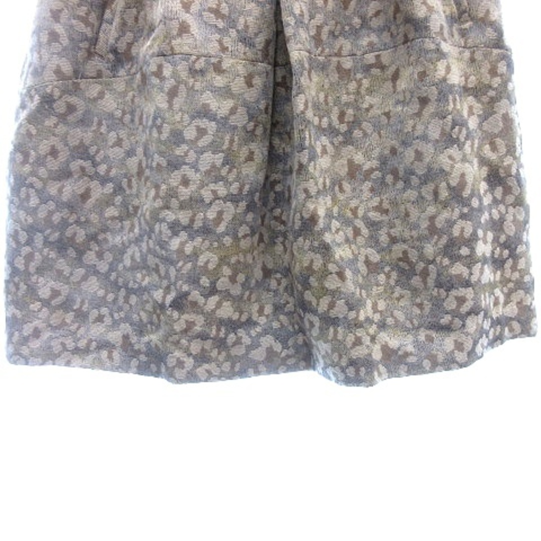 SLOBE IENA(スローブイエナ)のスローブ イエナ フレアスカート ジャガード ミニ 総柄 36 ベージュ グレー レディースのスカート(ミニスカート)の商品写真