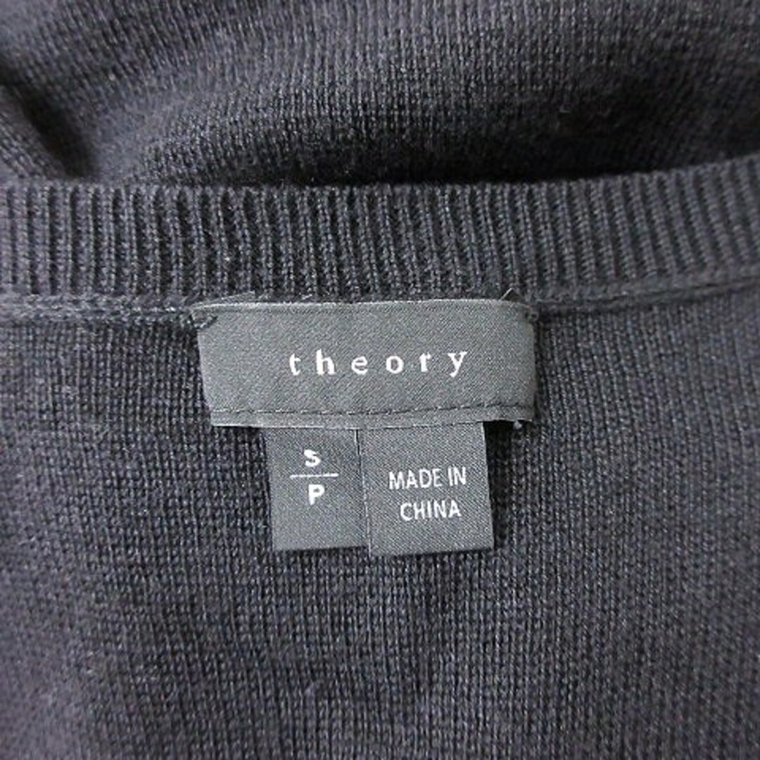 theory(セオリー)のセオリー ニットワンピース ひざ丈 切替 ウール ノースリーブ S 黒 ブラック レディースのワンピース(ミニワンピース)の商品写真