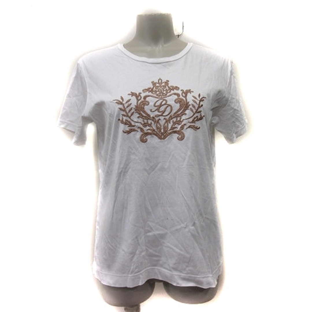 Pinky&Dianne(ピンキーアンドダイアン)のピンキー&ダイアン ピンダイ Tシャツ カットソー 半袖 刺繍 38 ホワイト レディースのトップス(Tシャツ(半袖/袖なし))の商品写真