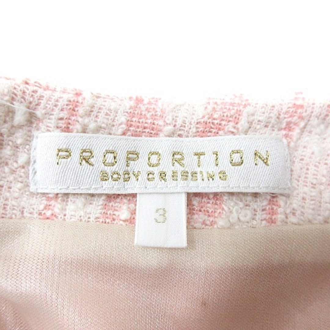 PROPORTION BODY DRESSING(プロポーションボディドレッシング)のプロポーション ボディドレッシング ワンピース ミニ チェック 半袖 3 ピンク レディースのワンピース(ミニワンピース)の商品写真
