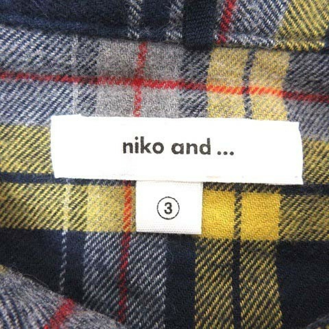 niko and...(ニコアンド)のNiko and.. ネルシャツ チェック 長袖 3 紺 ネイビー 黄色 レディースのトップス(シャツ/ブラウス(長袖/七分))の商品写真