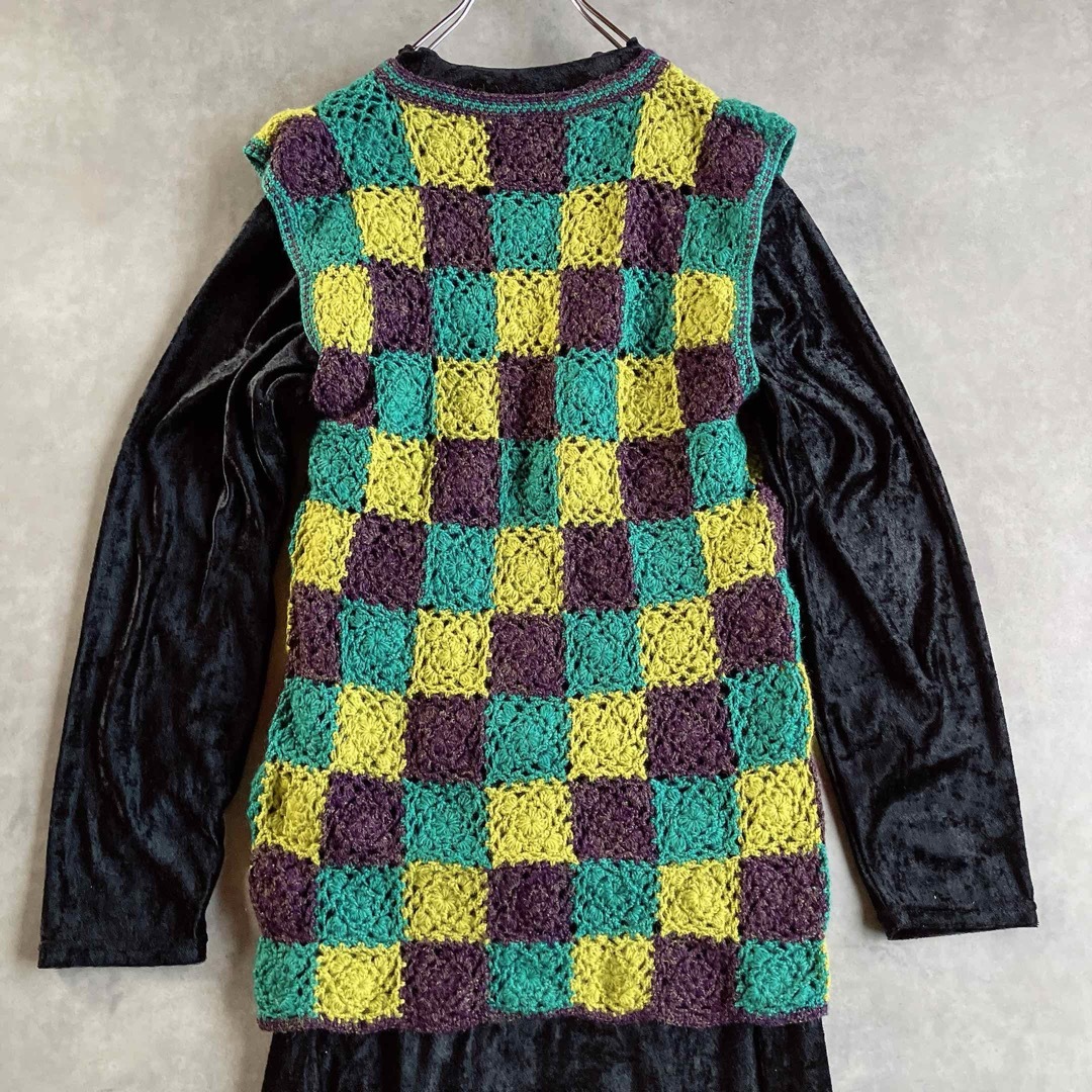 Lochie(ロキエ)のused レトロ モチーフ編み ベスト 古着 ヴィンテージ vintage レディースのトップス(ベスト/ジレ)の商品写真