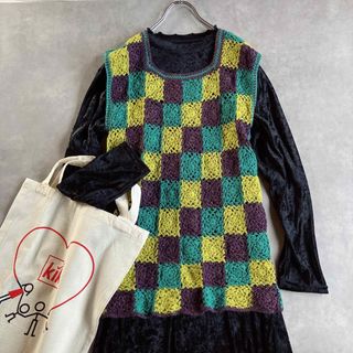 ロキエ(Lochie)のused レトロ モチーフ編み ベスト 古着 ヴィンテージ vintage(ベスト/ジレ)