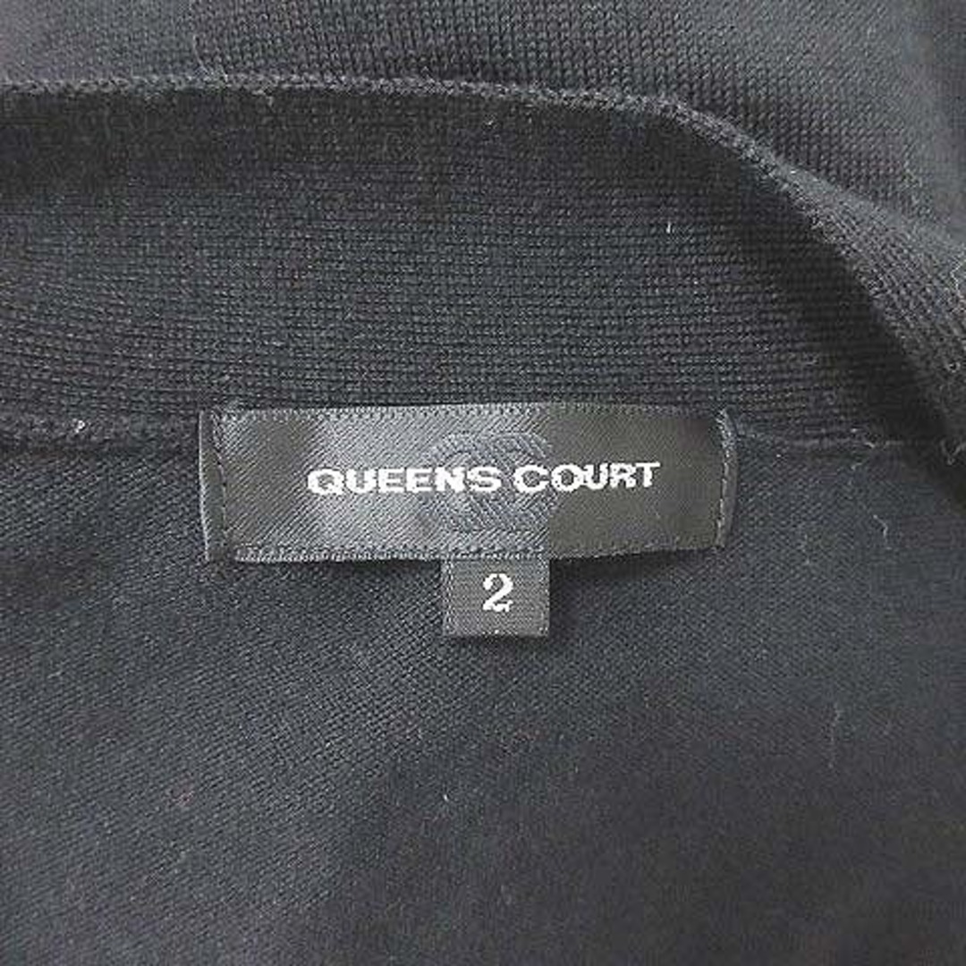 QUEENS COURT(クイーンズコート)のクイーンズコート ニットカーディガン ボレロ 長袖 リボン ウール 2 黒 レディースのトップス(カーディガン)の商品写真
