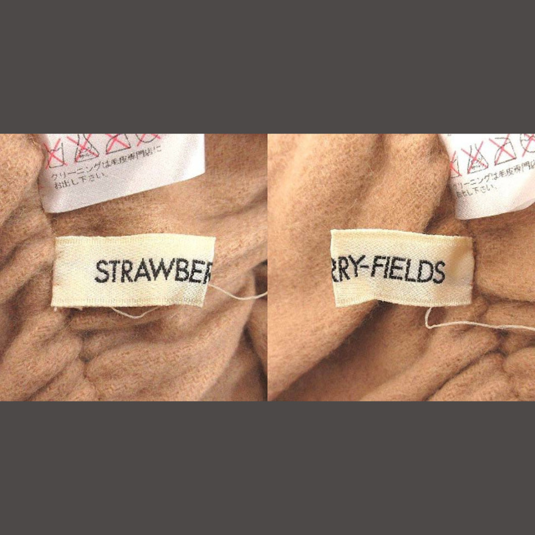 STRAWBERRY-FIELDS(ストロベリーフィールズ)のストロベリーフィールズ ストール ラビットファー フリンジ ウール ベージュ レディースのファッション小物(ストール/パシュミナ)の商品写真