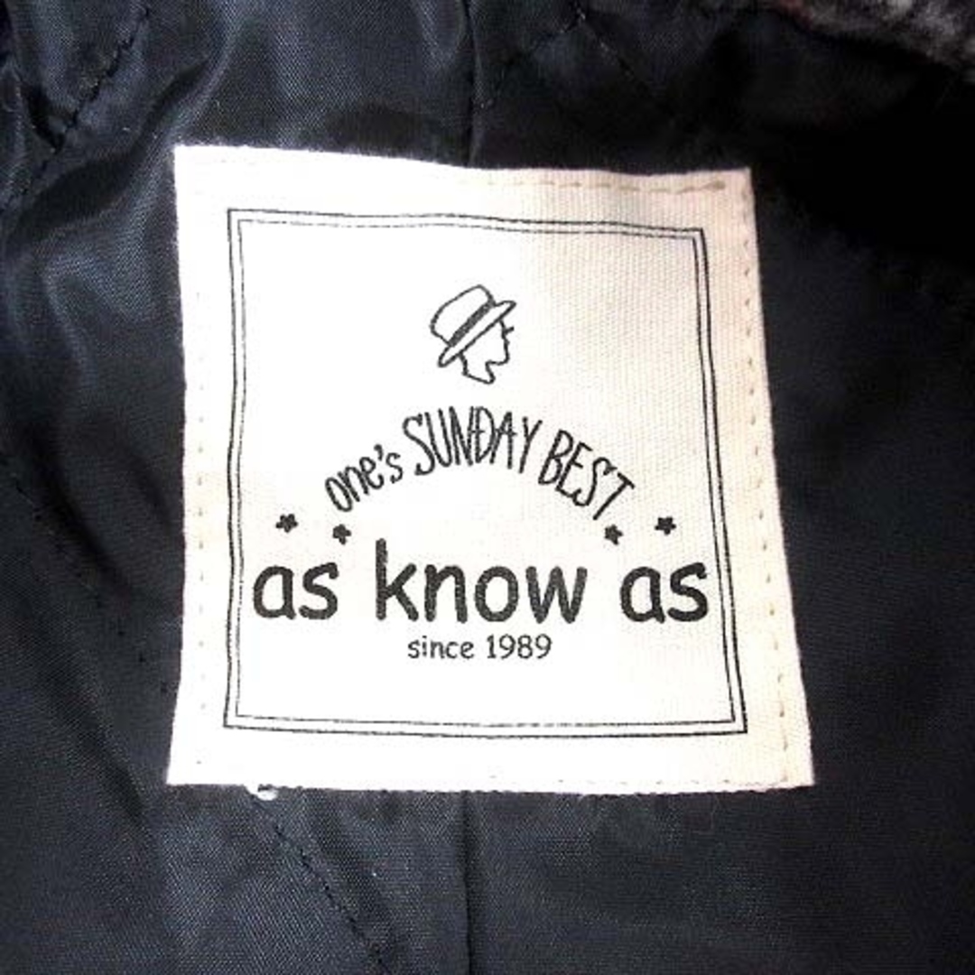 AS KNOW AS(アズノウアズ)のas know as チェスターコート 中綿 グレンチェック グレー 赤 ■MO レディースのジャケット/アウター(その他)の商品写真