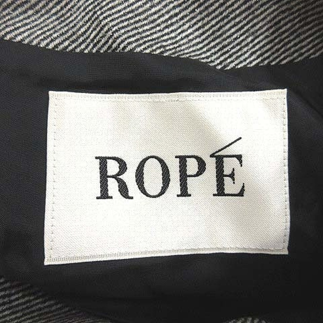 ROPE’(ロペ)のロペ ワンピース ひざ丈 七分袖 斜めストライプ タック ラメ ウール 36 黒 レディースのワンピース(ひざ丈ワンピース)の商品写真