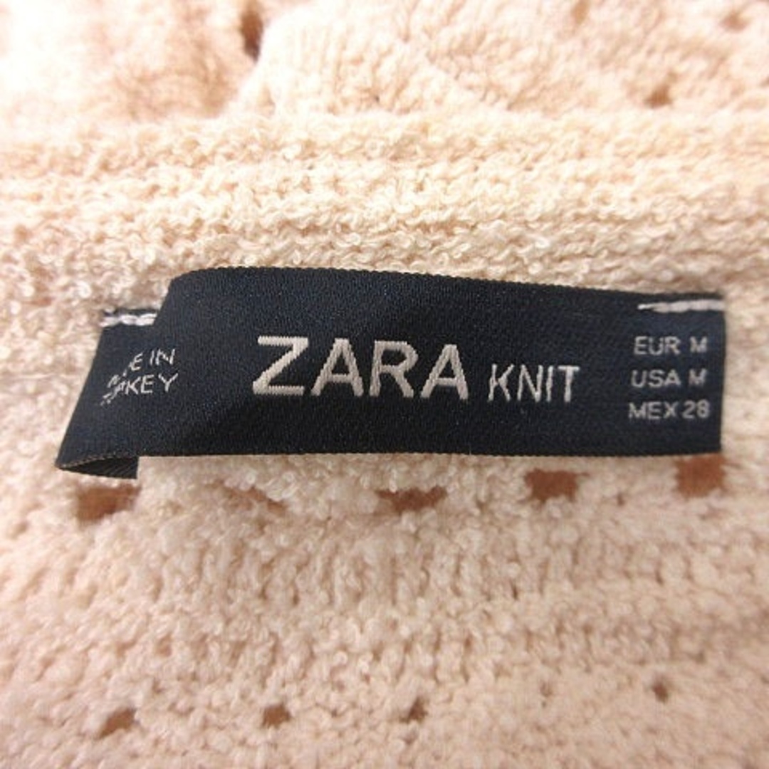 ZARA(ザラ)のザラ ニット カーディガン ニット レース 長袖 M 白 アイボリー レディースのトップス(カーディガン)の商品写真