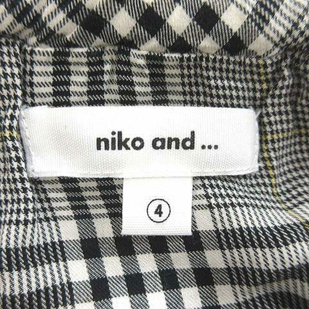 niko and...(ニコアンド)のニコアンド ブラウス プルオーバー オフショルダー 長袖 グレンチェック 4 黒 レディースのトップス(シャツ/ブラウス(長袖/七分))の商品写真