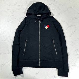 MONCLER モンクレール コットン混 袖ワッペン ジップアップ パーカー