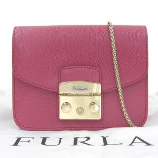 フルラ(Furla)の【本物保証】 布袋付 超美品 フルラ FURLA メトロポリス 斜め掛け チェーンショルダーバッグ レザー バイオレット(ショルダーバッグ)