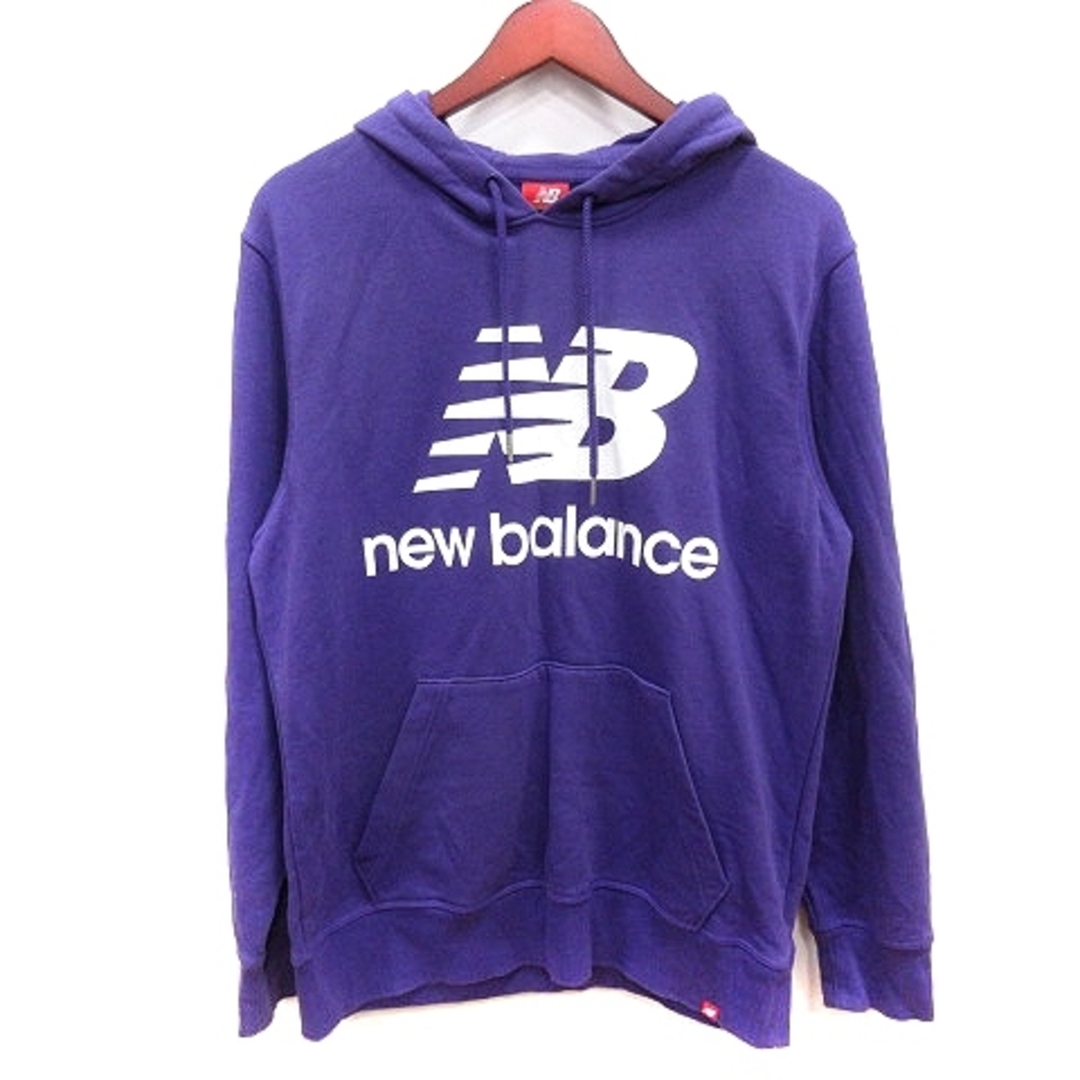 New Balance(ニューバランス)のニューバランス パーカー プルオーバー スウェット ロゴプリント 長袖 L 紫 メンズのトップス(パーカー)の商品写真