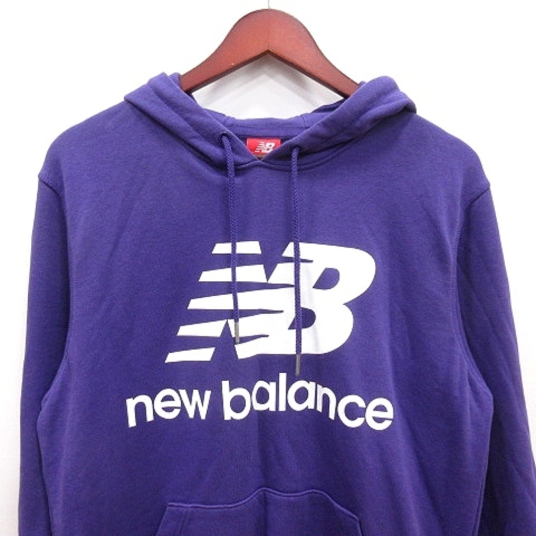 New Balance(ニューバランス)のニューバランス パーカー プルオーバー スウェット ロゴプリント 長袖 L 紫 メンズのトップス(パーカー)の商品写真