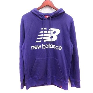 ニューバランス(New Balance)のニューバランス パーカー プルオーバー スウェット ロゴプリント 長袖 L 紫(パーカー)