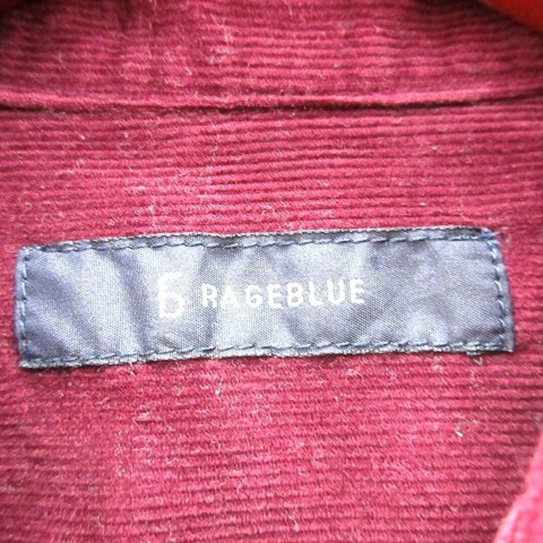 RAGEBLUE(レイジブルー)のレイジブルー ボタンダウンシャツ コーデュロイ 長袖 M 赤紫 レッドパープル メンズのトップス(シャツ)の商品写真