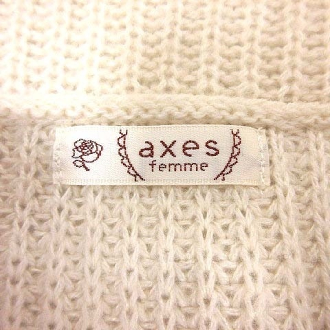 axes femme(アクシーズファム)のaxes femme ニット セーター オフタートル ケーブル レース M 白 レディースのトップス(ニット/セーター)の商品写真