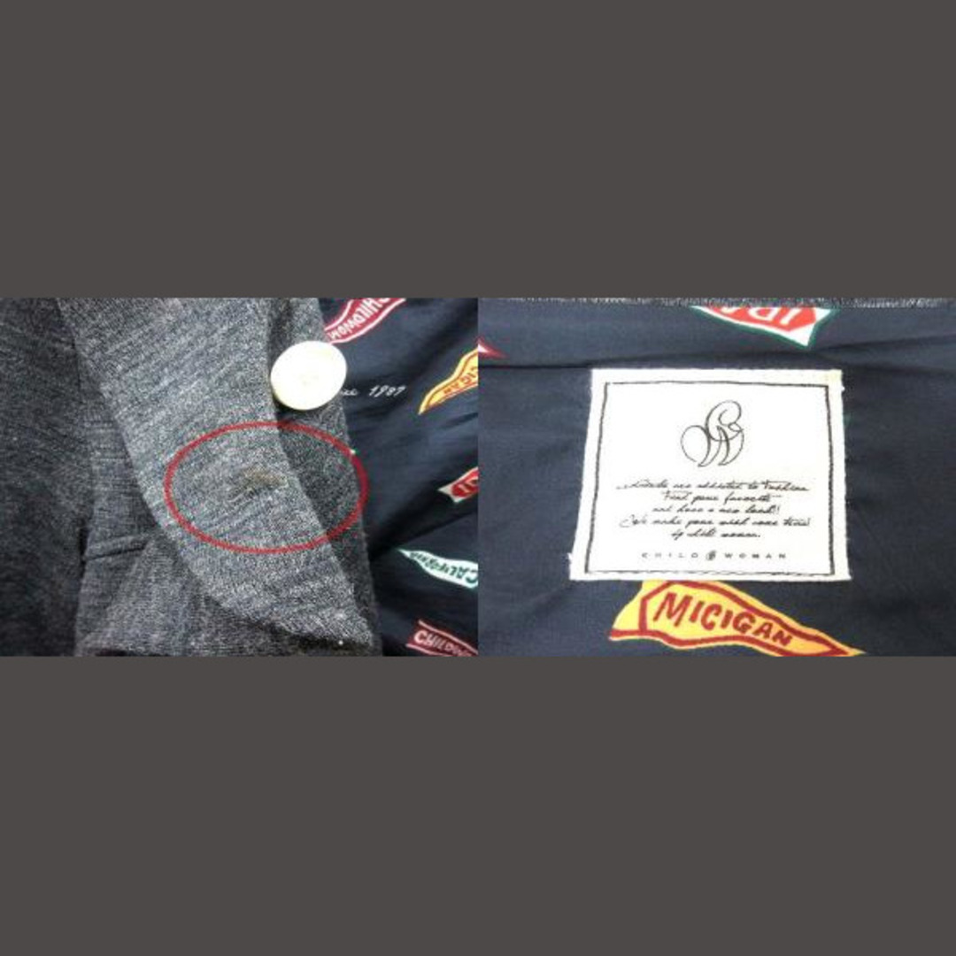 CHILD WOMAN(チャイルドウーマン)のCHILD WOMAN ショールカラージャケット 総裏地 F チャコールグレー レディースのジャケット/アウター(その他)の商品写真