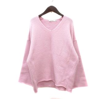 マウジー(moussy)のマウジー moussy ニット セーター Vネック 長袖 F ピンク /MN(ニット/セーター)