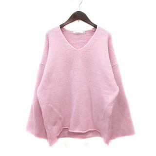 マウジー(moussy)のマウジー moussy ニット セーター Vネック 長袖 F ピンク /MN(ニット/セーター)