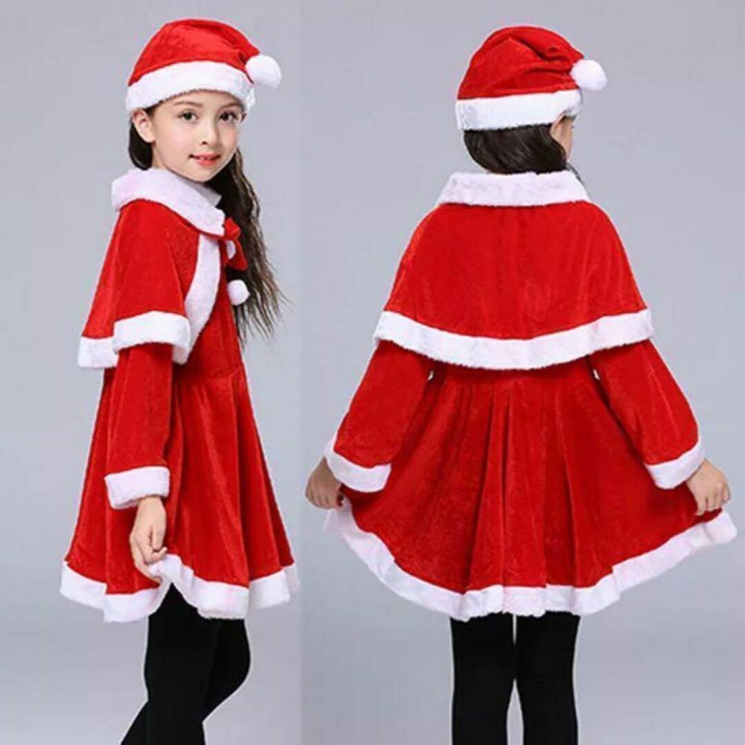 クリスマスワンピース　120cm サンタクロース　コスプレ　コスチューム　子供用 キッズ/ベビー/マタニティのキッズ服女の子用(90cm~)(ワンピース)の商品写真