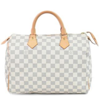 ルイヴィトン(LOUIS VUITTON)の本物 ルイヴィトン LOUIS VUITTON LV スピーディ 30 ダミエ アズール ミニ ボストンバッグ ハンドバッグ ホワイト N41533 Speedy バッグ 中古(ボストンバッグ)