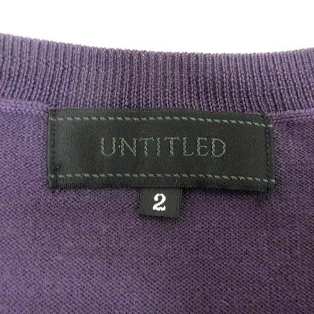 UNTITLED(アンタイトル)のUNTITLED ニット カットソー Uネック 長袖 ウール 2 紫 パープル レディースのトップス(ニット/セーター)の商品写真