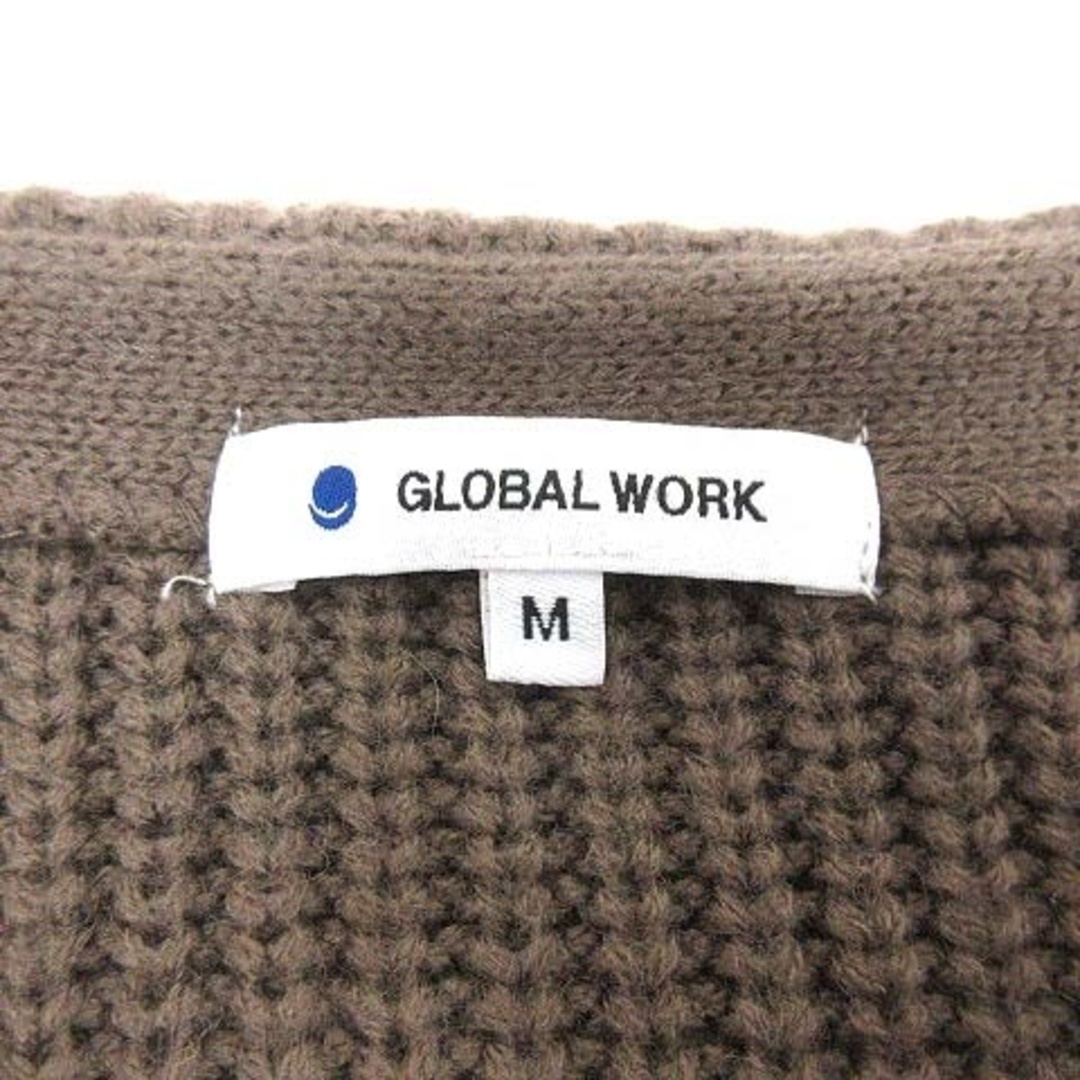 GLOBAL WORK(グローバルワーク)のGLOBAL WORK ニット セーター 切替 シャギー 長袖 M 茶 ブラウン レディースのトップス(ニット/セーター)の商品写真