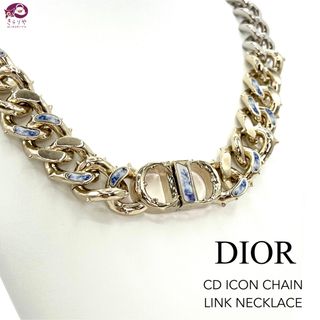 ディオール(Dior)のDIOR CD ICON チェーンリンク ネックレス シルバー ゴールド カラー(ネックレス)