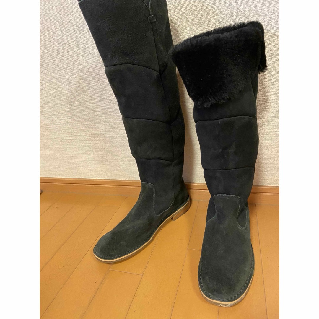 UGGサマンサニーハイムートンロングブーツ黒大きめサイズ極美品