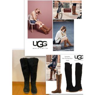 UGGサマンサニーハイムートンロングブーツ黒大きめサイズ極美品